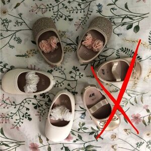 H&M Baby Infant Glitter and Cream Ballet Flats 16/17